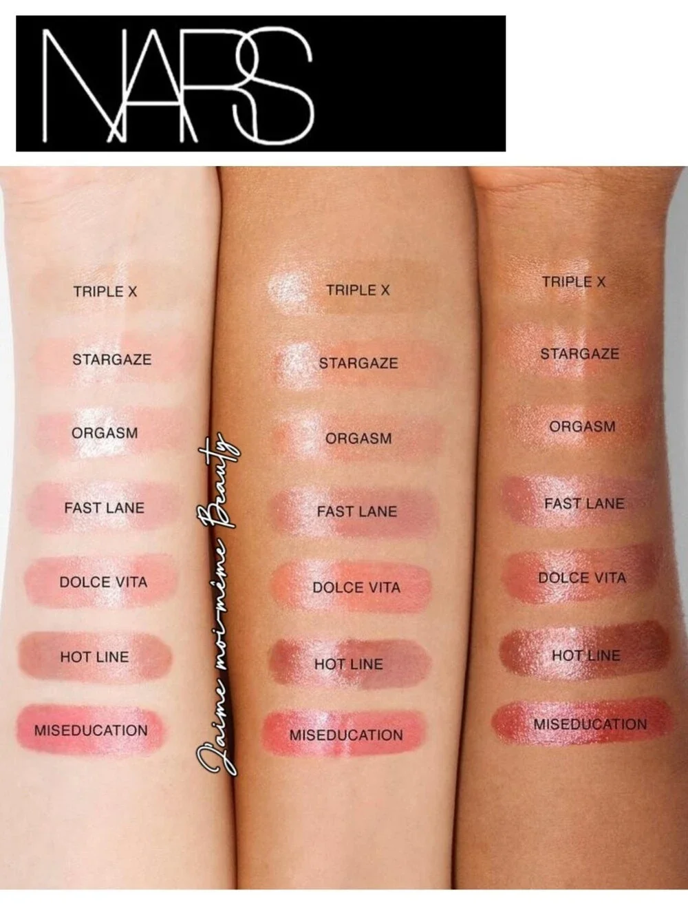 NARS Orgasm Afterglow Hydrating Sheer Tinted Lip Balm - Peachy Pink Gold Shimmer